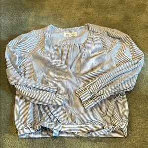 Madewell Blue and White Striped Wrap Top